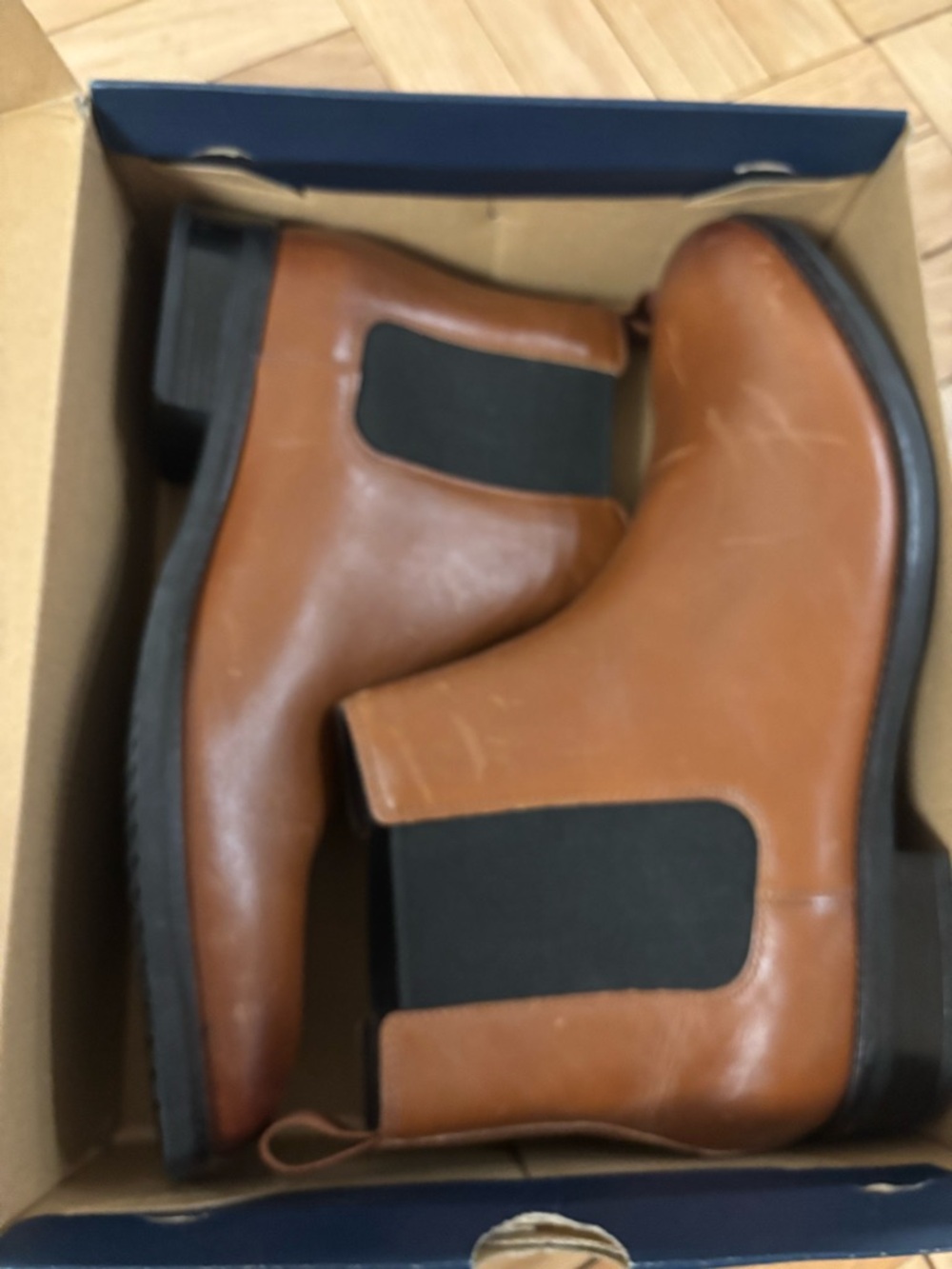 Cole Haan Men's Size 13 Grand+Dress Chelsea Leather Boots British Tan C37859